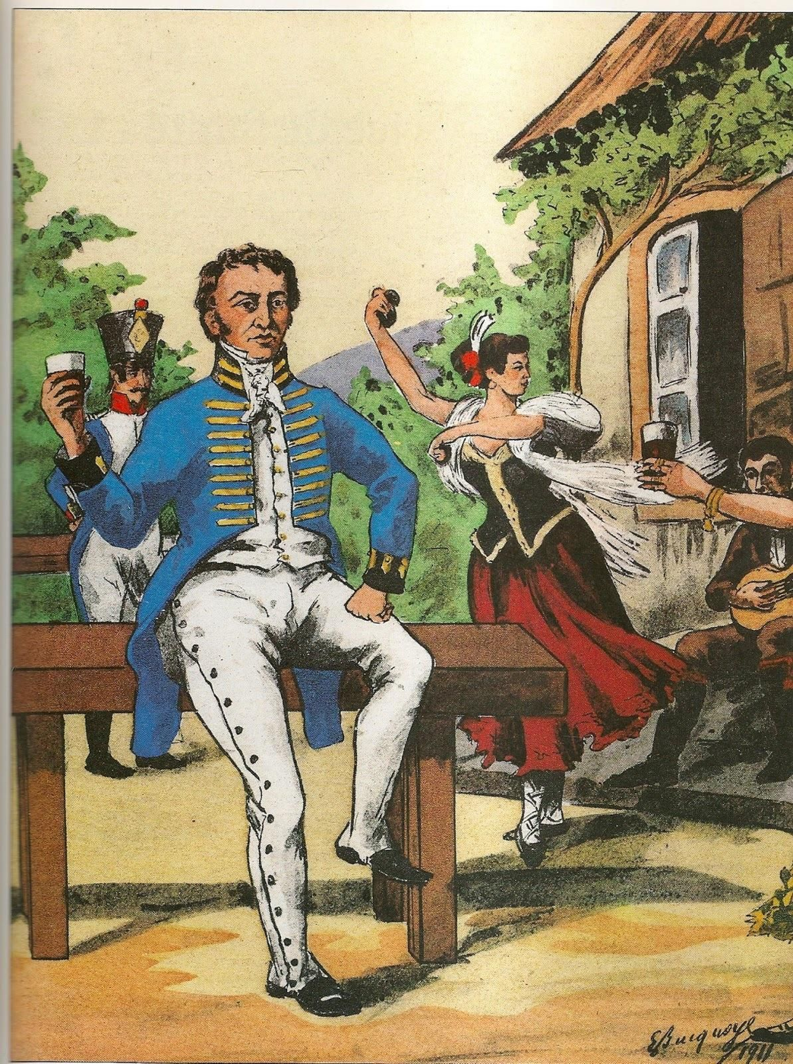 El médico François-Joseph-Victor Broussais divirtiéndose en Jerez.