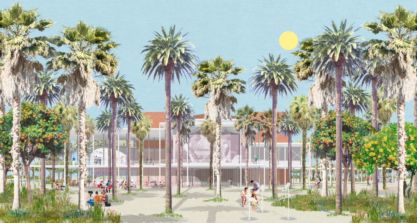 Diseño de la idea ganadora para remozar el Auditorio Maestro Padilla, en un espacio abierto hasta El Palmeral del paseo marítimo