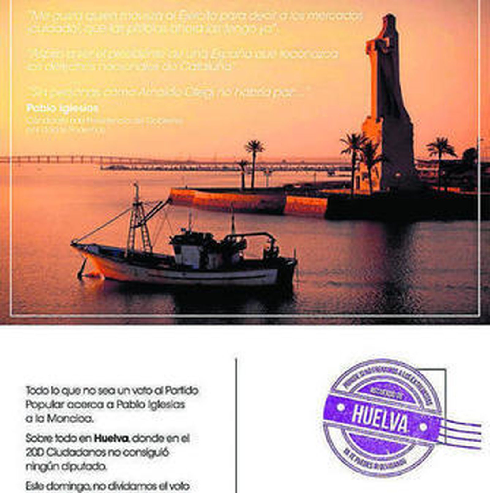 Una de las postales distribuidas ayer por el PP.