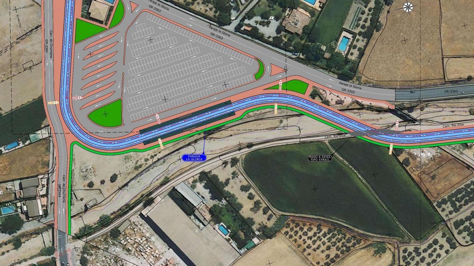Nuevo diseño de la parada de La Gloria y tramo adaptado para una extensión a Cúllar Vega Nuevo diseño de la parada de La Gloria y tramo adaptado para una extensión a Cúllar Vega