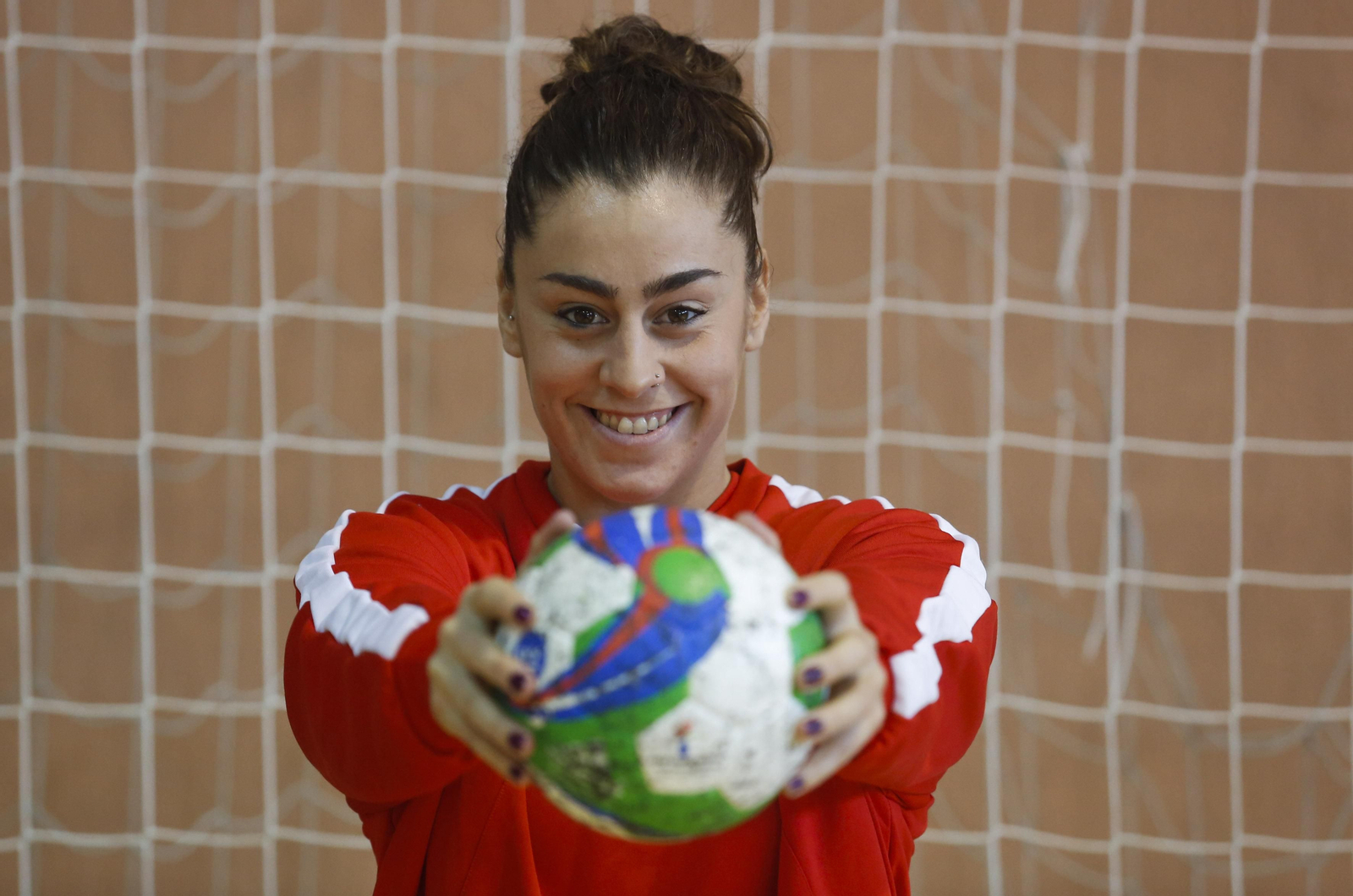Marta López, durante un entrenamiento en el Martín Carpena.