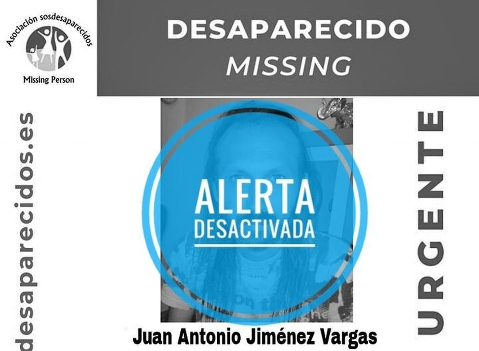 Cartel de alerta desactivada de Juan Antonio Jiménez