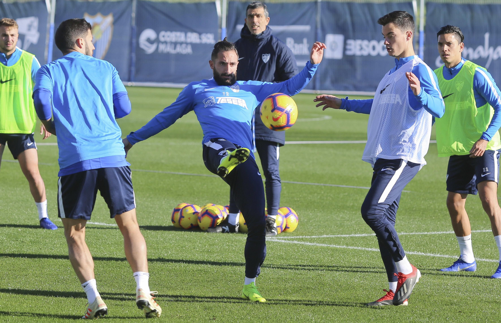 El primer entrenamiento del Málaga en 2019
