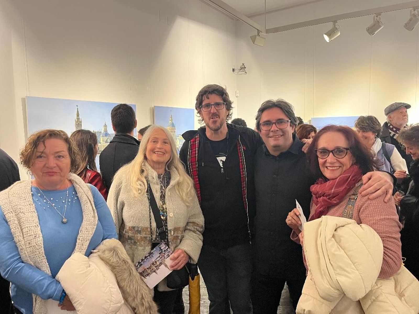 Kiska Rivera, María José Roca, Daniel de Zayas, el pintor Cecilio Chaves y Lola Moruno.