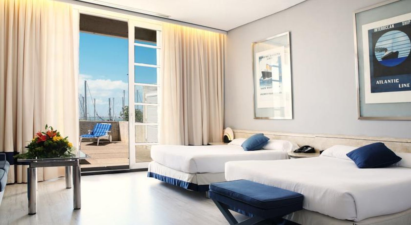 Una de las habitaciones del hotel Puerto Sherry.