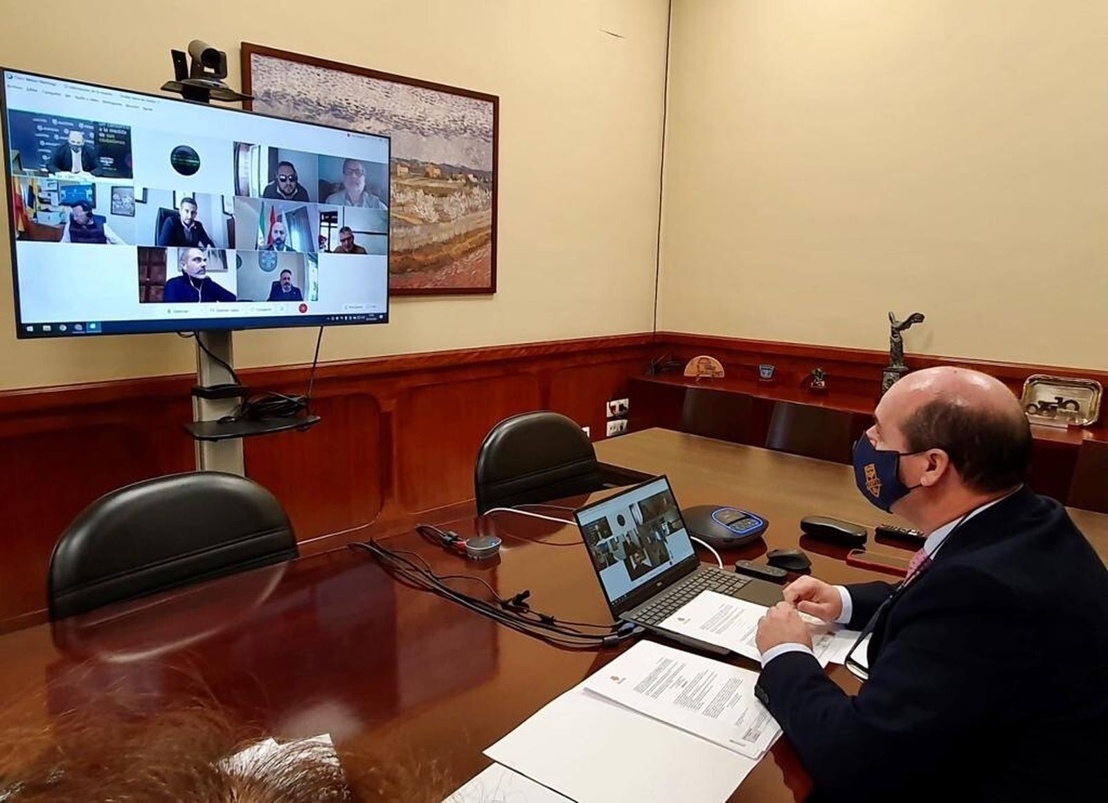 Junta General del Consorcio de Bomberos de Cádiz celebrada este martes vía telemática.