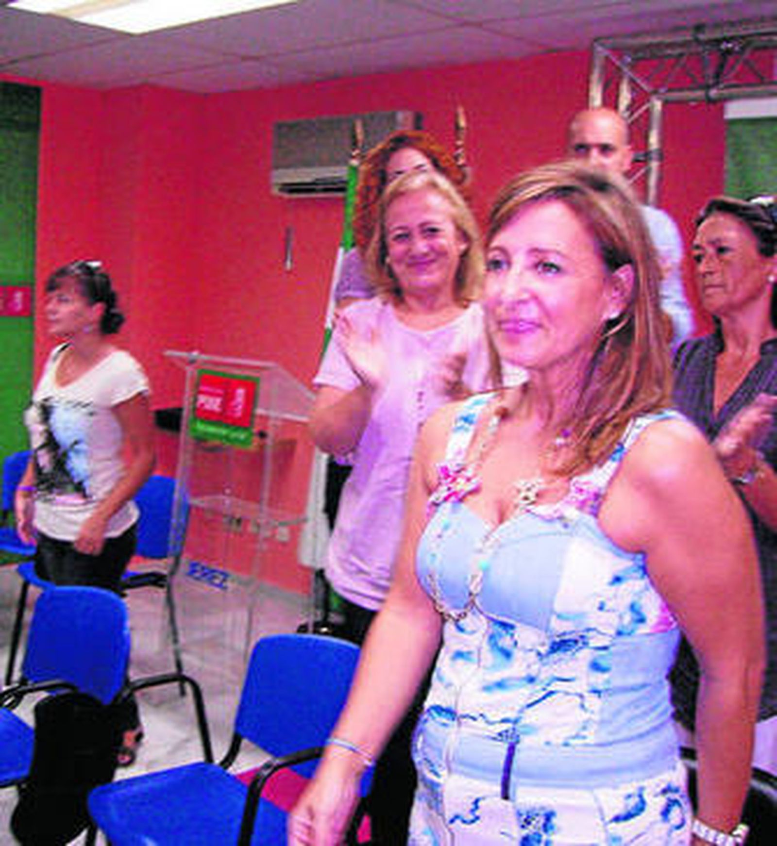 Pilar Sánchez, ayer, tras la reunión.