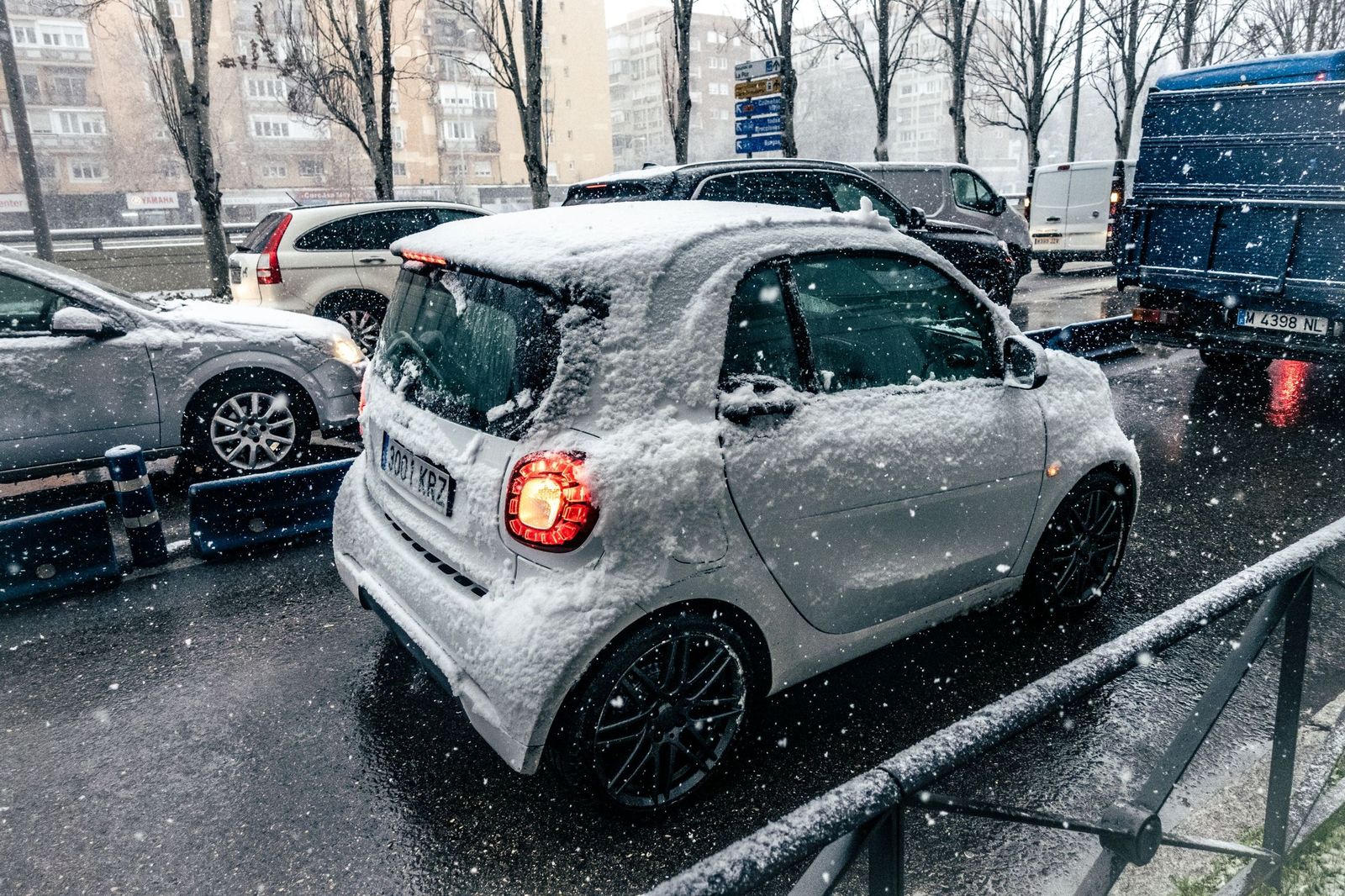 Imágenes de la nevada que ha dejado la borrasca Kristin en Madrid capital