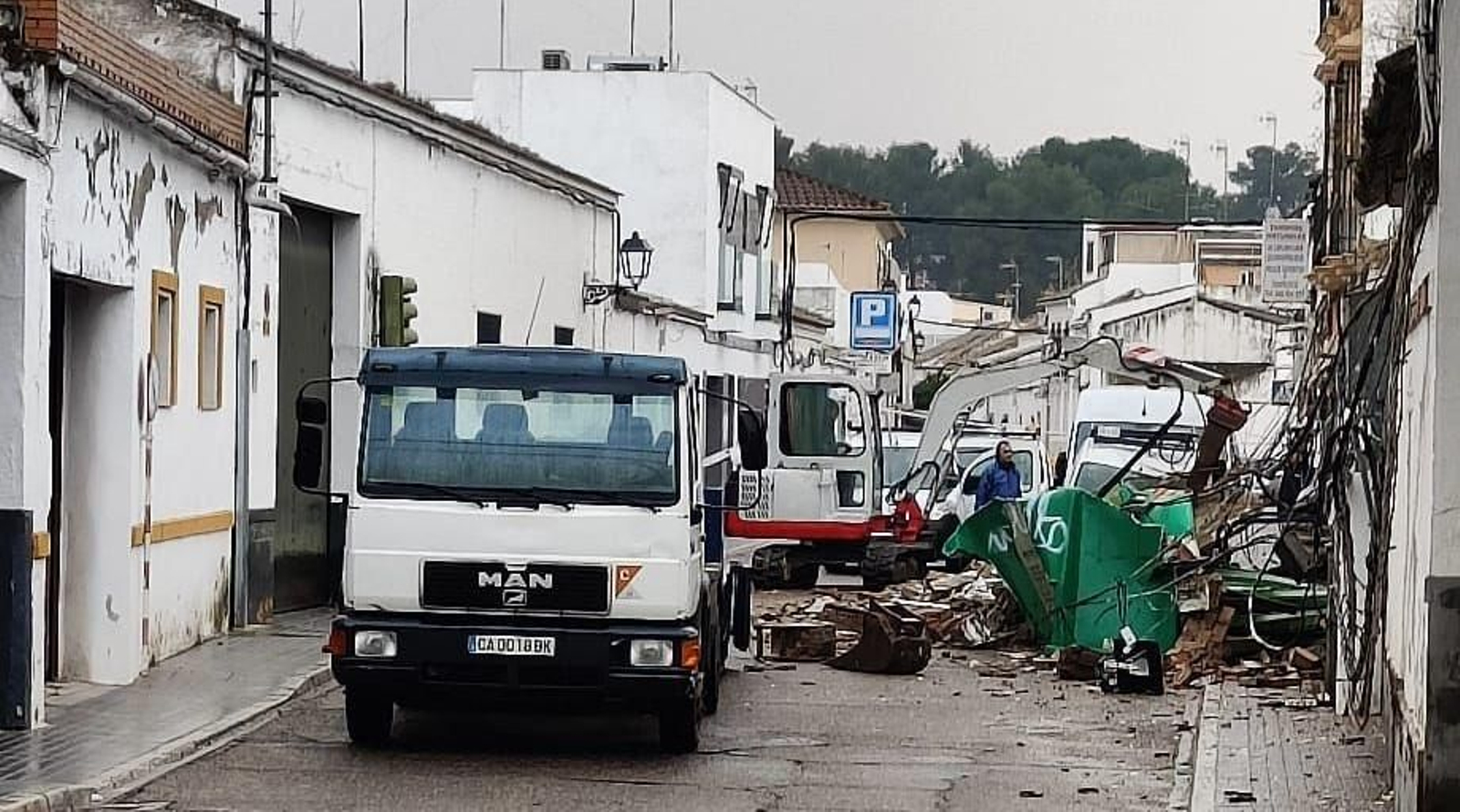 Derrumbe de una nave en Palma del Río
