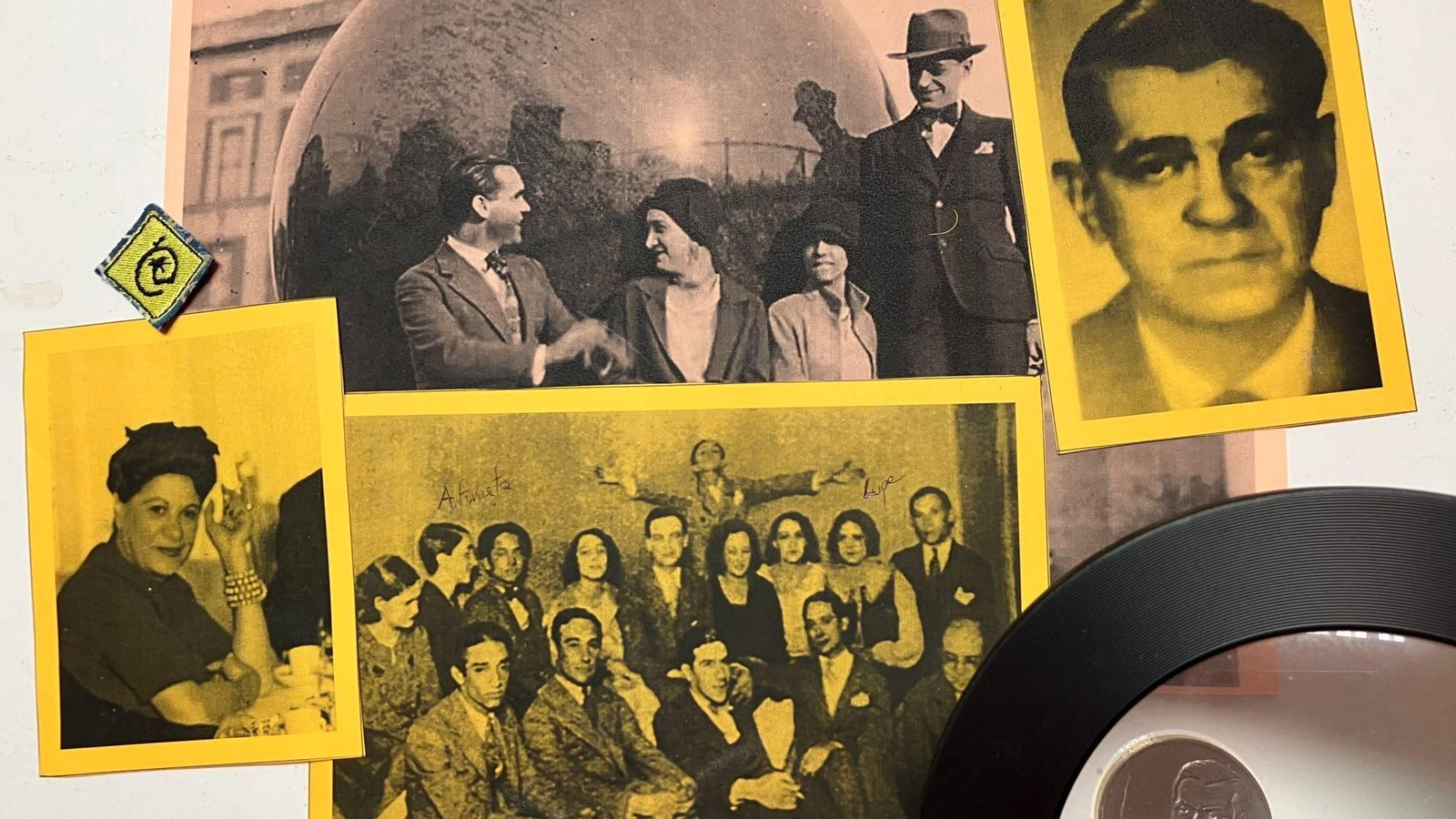 Dos personajes anónimos junto a Antonieta Rivas y García Lorca en la Universidad de Columbia.