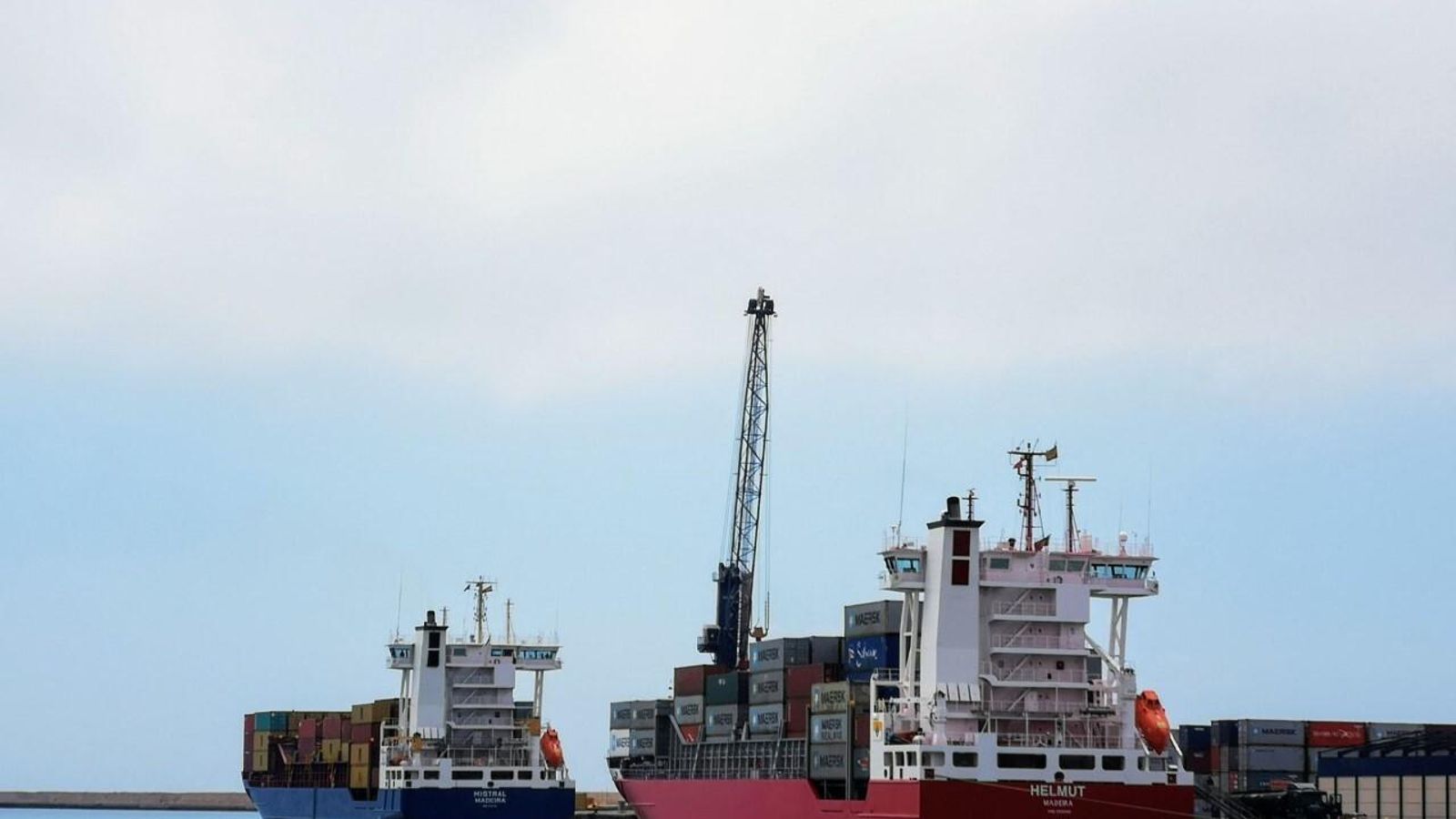 Portacontenedores de MSC y Maersk, navieras que tienen acuerdo con Grupo Cosentino, en el puerto de Almería