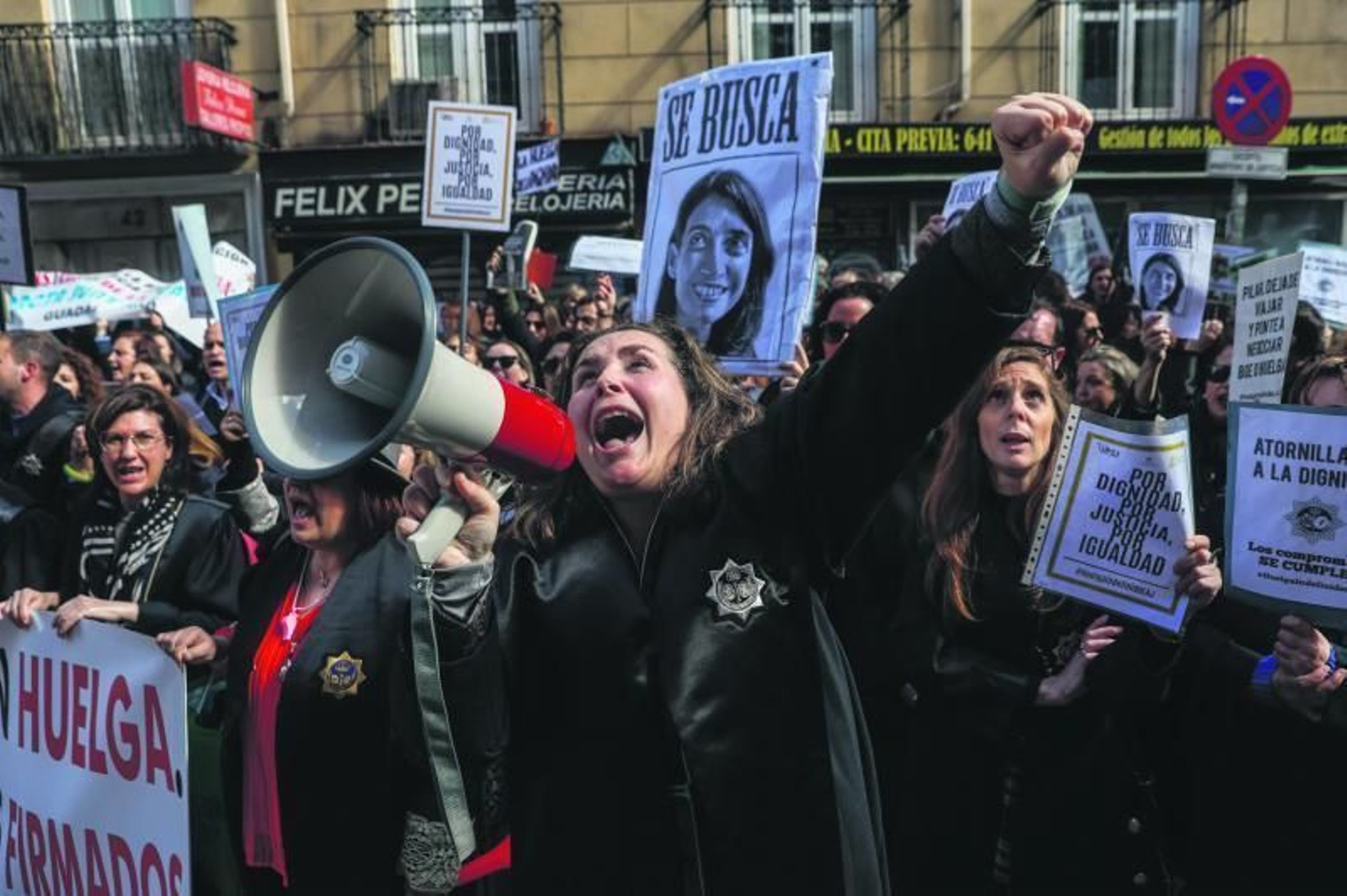 Imagen de archivo de una manifestación de los letrados. Imagen de archivo de una manifestación de los letrados.