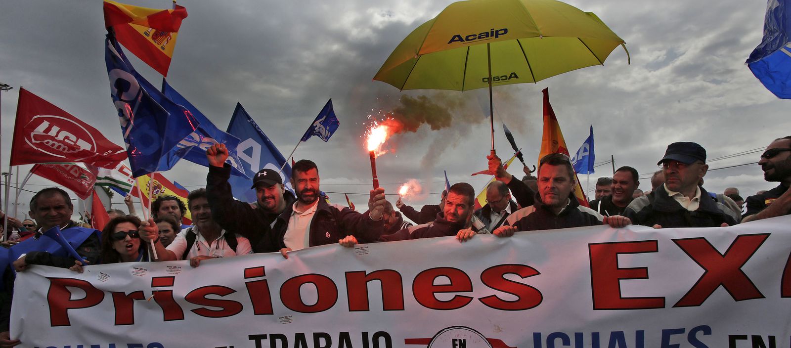 Las imágenes de las protestas de los funcionarios de prisiones