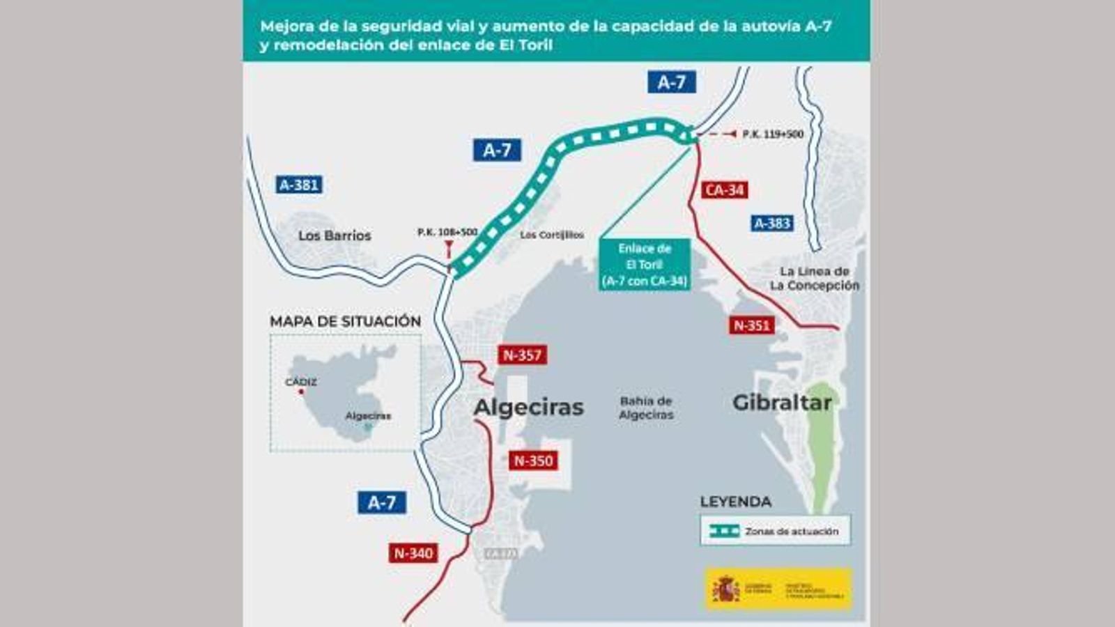 Proyecto para aumentar a tres carriles la autovía A-7.