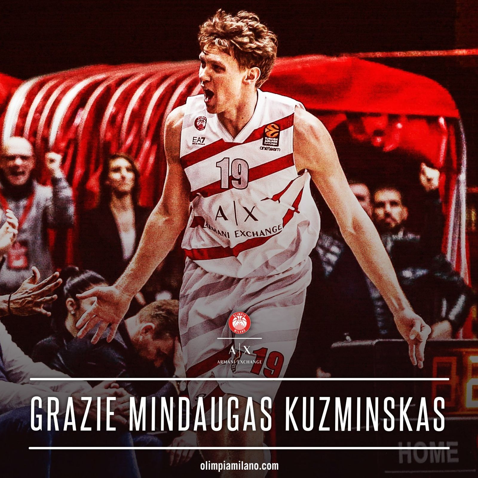 Kuzminskas, en su despedida de Milán.