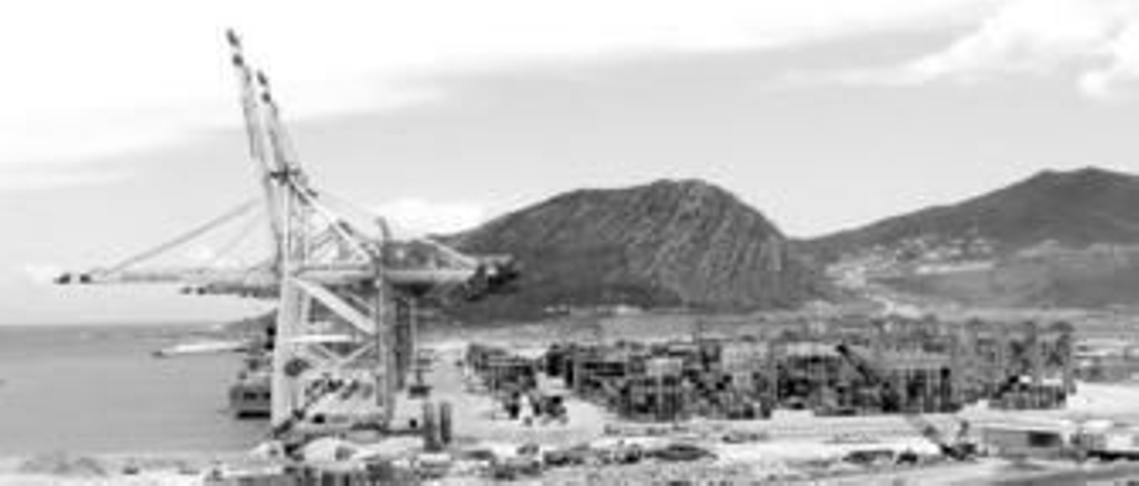 Las grandes grúas de Maersk presiden la nueva terminal de contenedores, que antes de fin de año estará terminada y será operada por la danesa y el consorcio Eurogate-Contship.