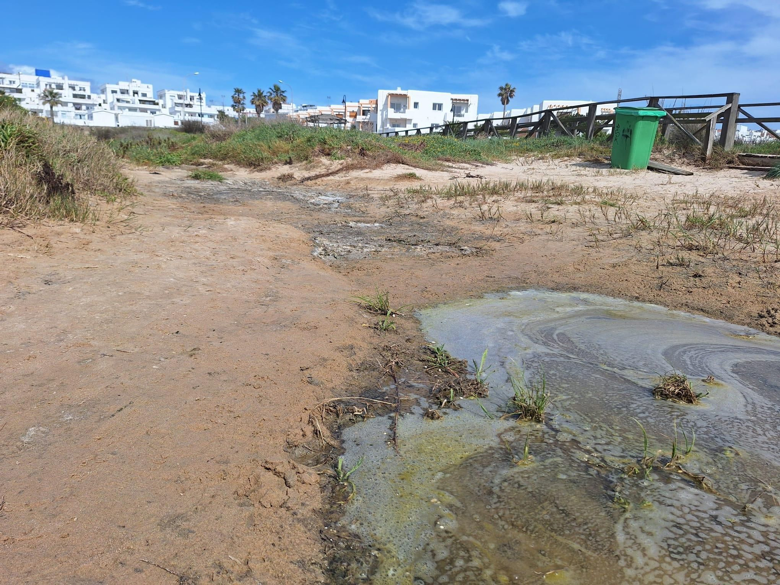 El vertido de aguas fecales en la playa de Los Lances de Tarifa, en imágenes.