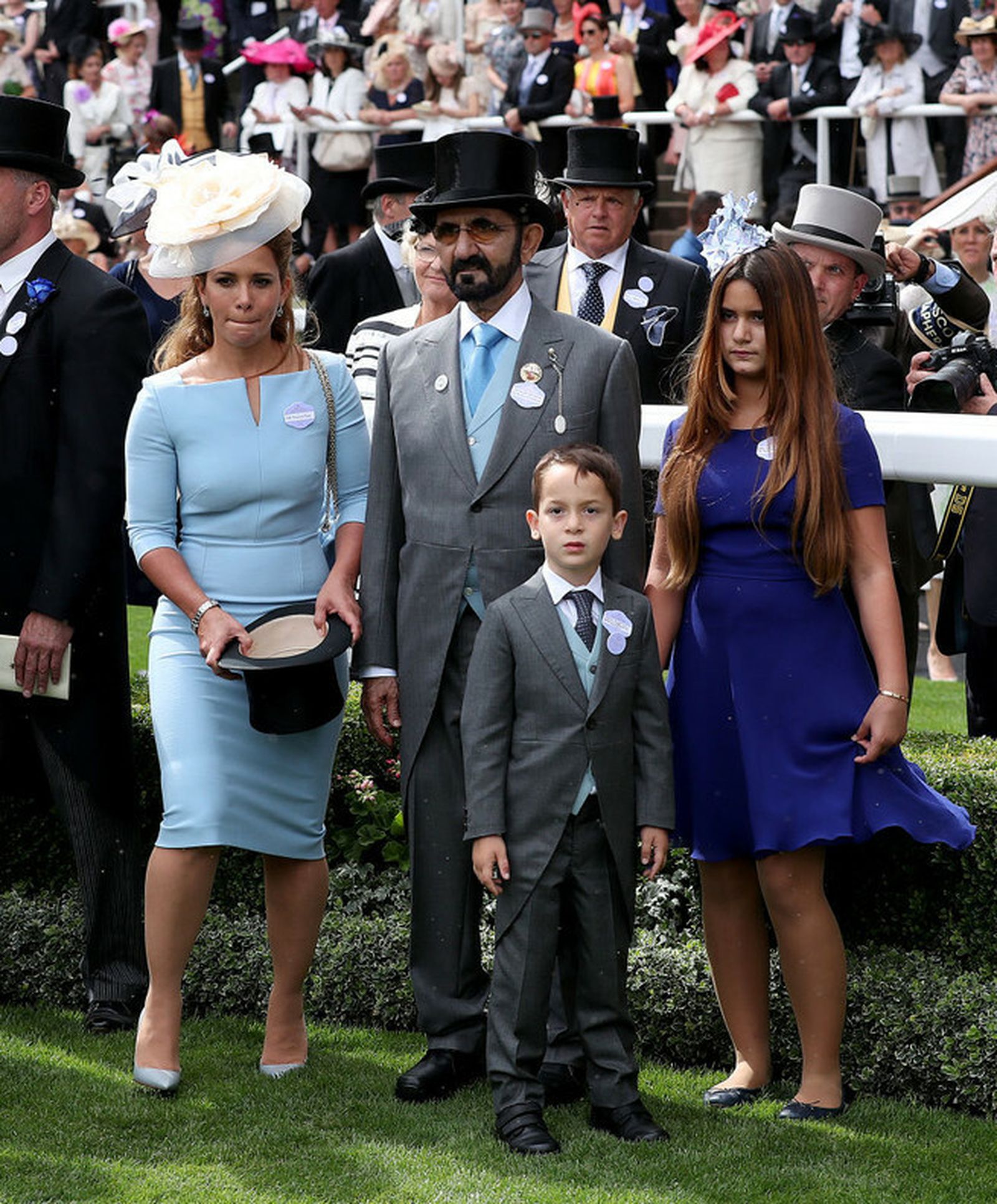 La princesa Haya, con su marido y sus dos hijos, el año pasado en Ascot.
