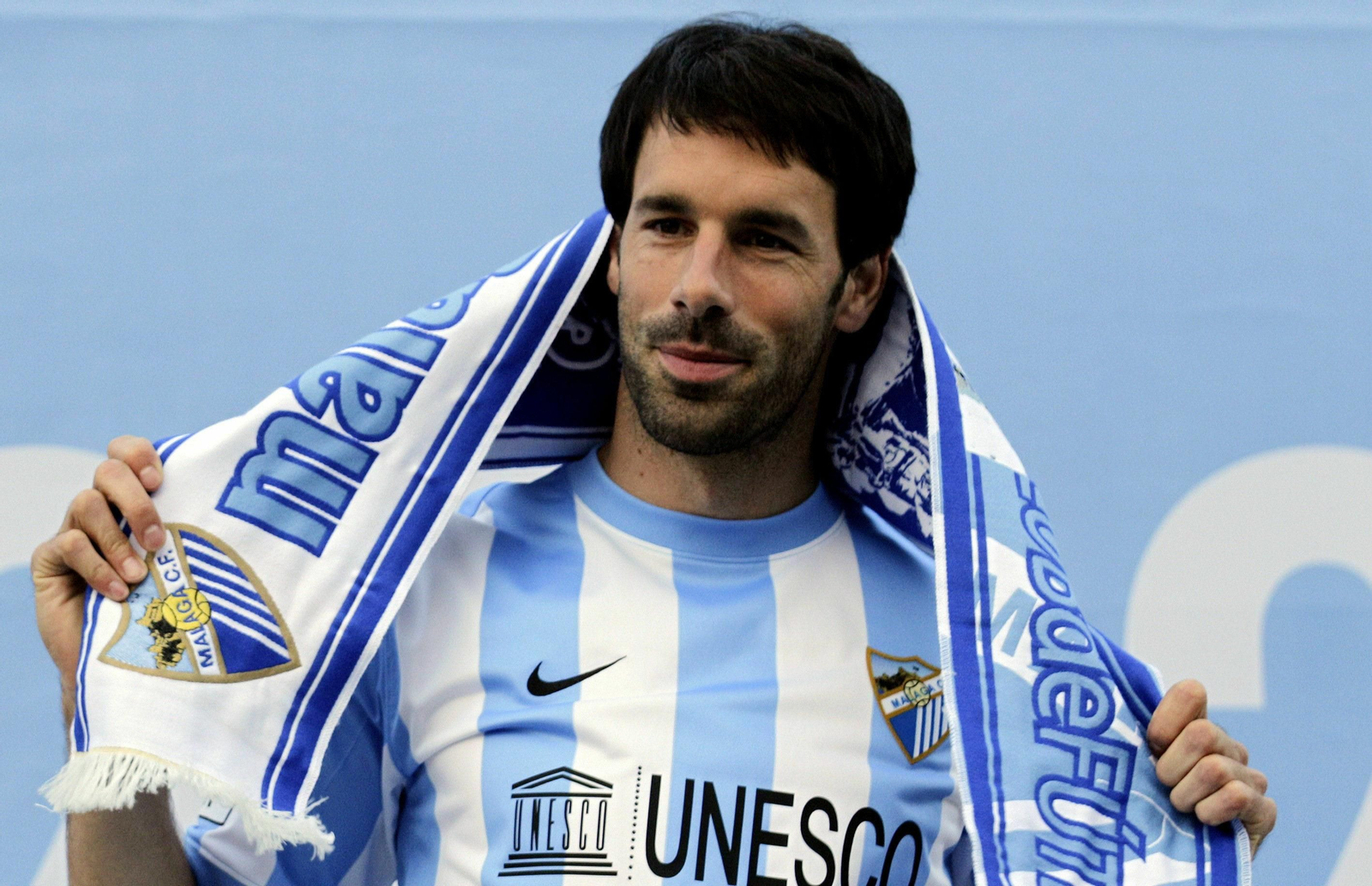 Van Nistelrooy, en su presentación como blanquiazul.