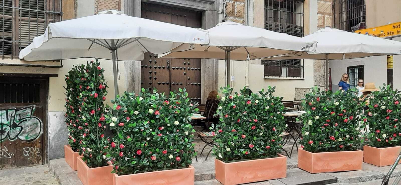 Imagen de la terraza polémica, que según la asociación de vecinos del Albaicín ocupa la vía pública de forma irregular