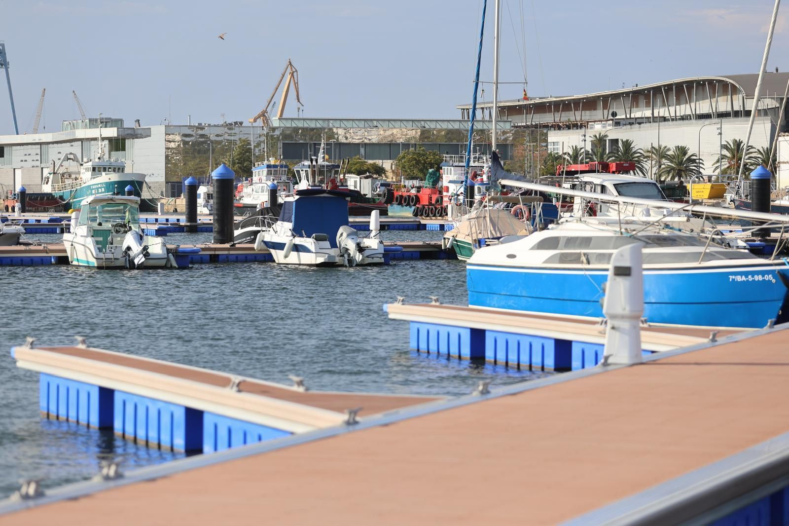 Aspecto que luce la nueva Marina urbana en la ciudad de Huelva.