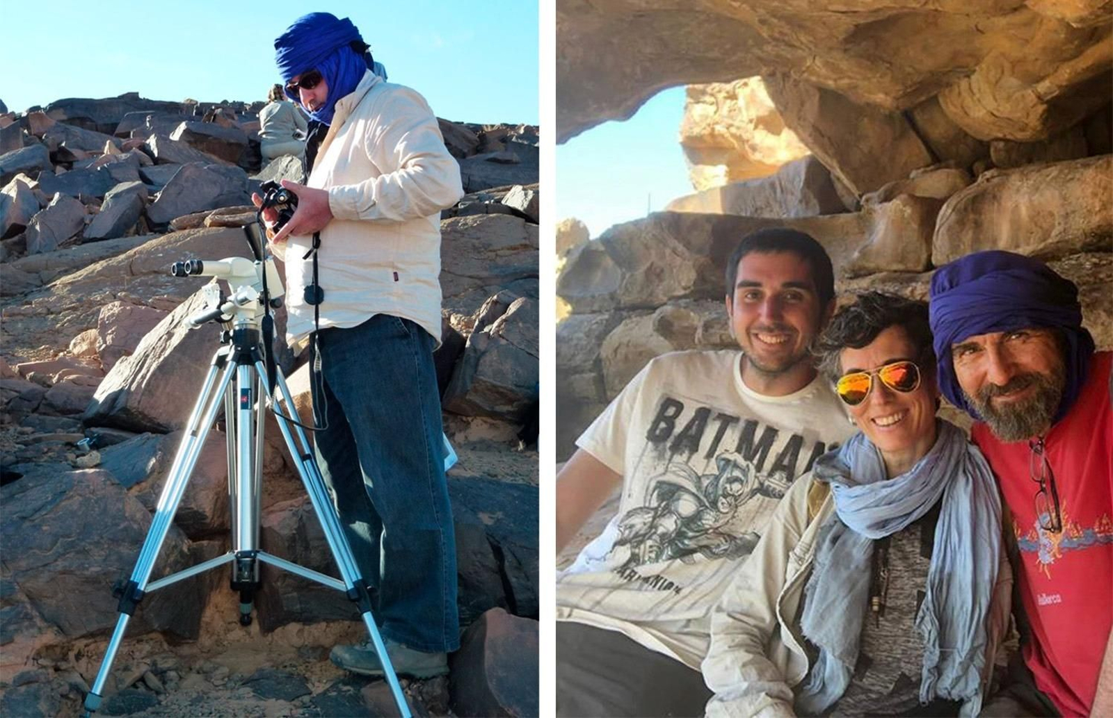 De izquierda a derecha: Martí Mas Cornellà, Hugo de Lara López, Mònica Solís Delgado y Rafael Maura Mijares durante trabajos de campaña científica en Marruecos.