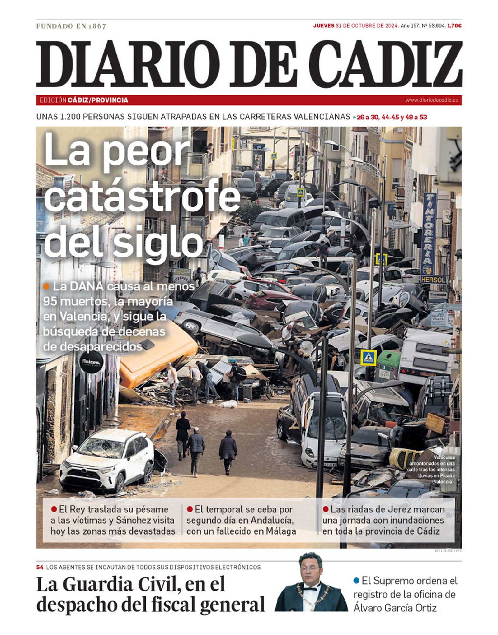 31 de octubre. La peor tragedia del saño y del siglo. Una devastadora DANA arrasa Valencia, dejando más de cien muertos y decenas de desaparecidos.