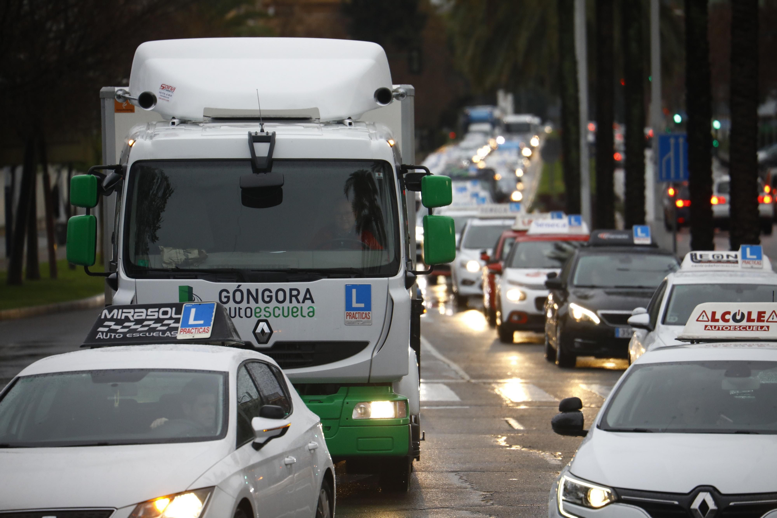 Las autoescuelas toman Córdoba, en fotografías.