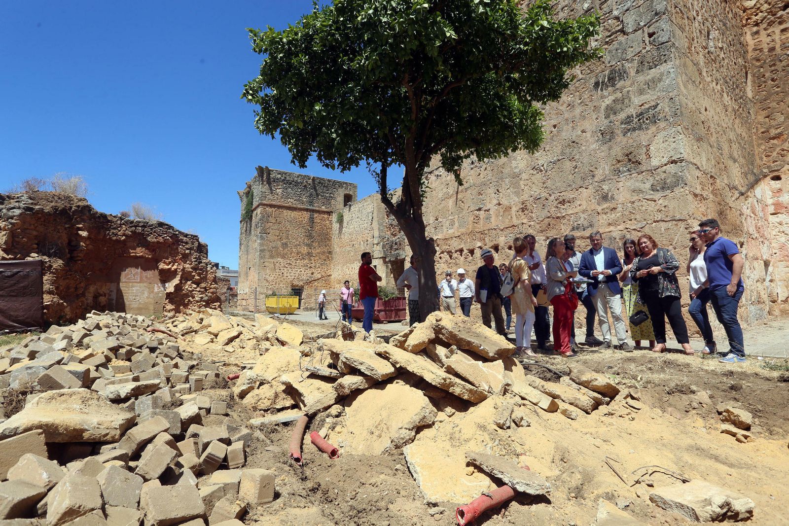 Situación de las obras en la Barbacana del Castillo de Niebla.