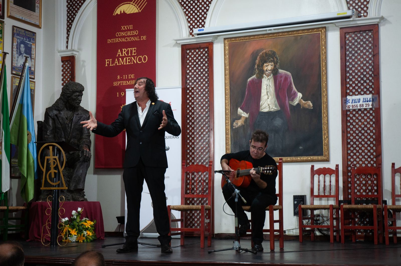 Manuel Vera, Quincalla, durante su actuación en la peña Camarón.