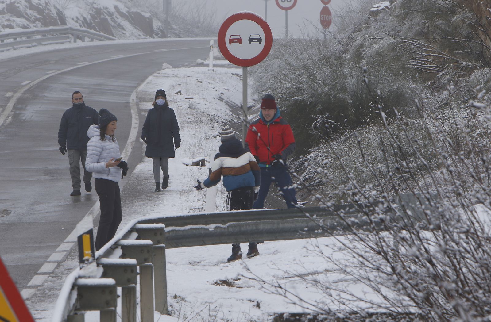 Nieva en la Sierra Norte de Sevilla