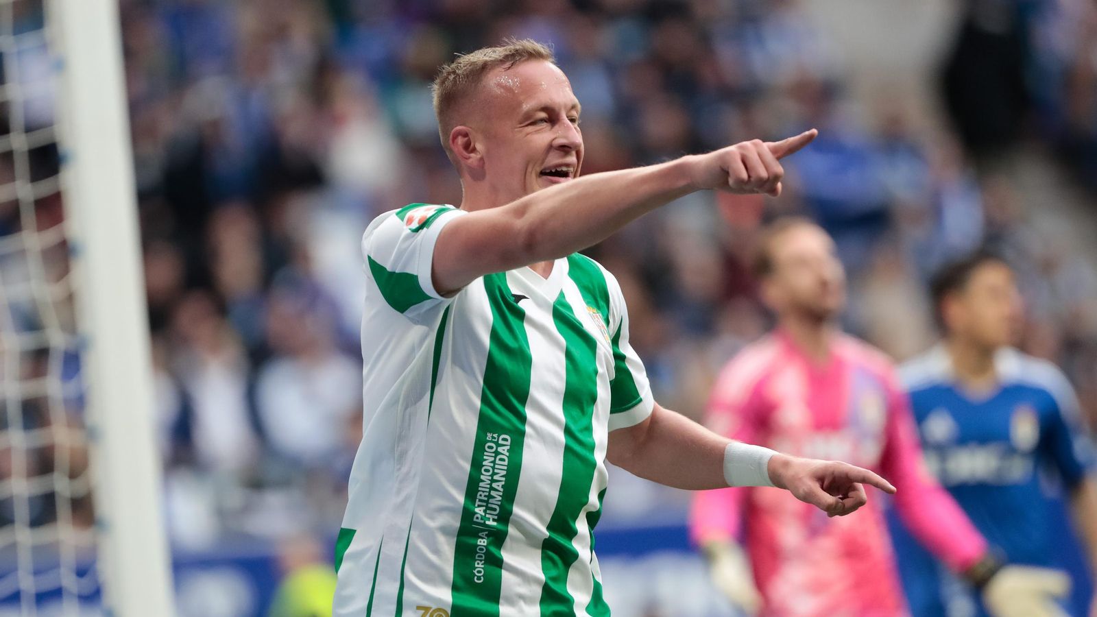 Obolskii celebra su primer gol con el Córdoba CF, conseguido en Oviedo. Obolskii celebra su primer gol con el Córdoba CF, conseguido en Oviedo.
