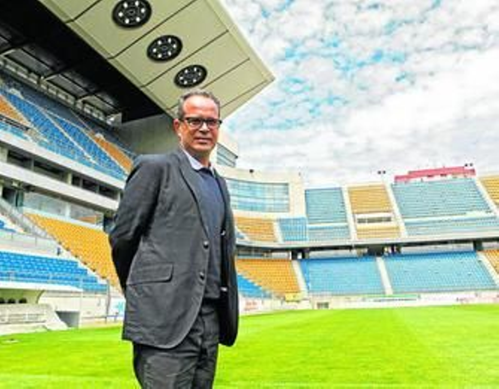 Álvaro Cervera, ayer en el terreno de juego del Ramón de Carranza.