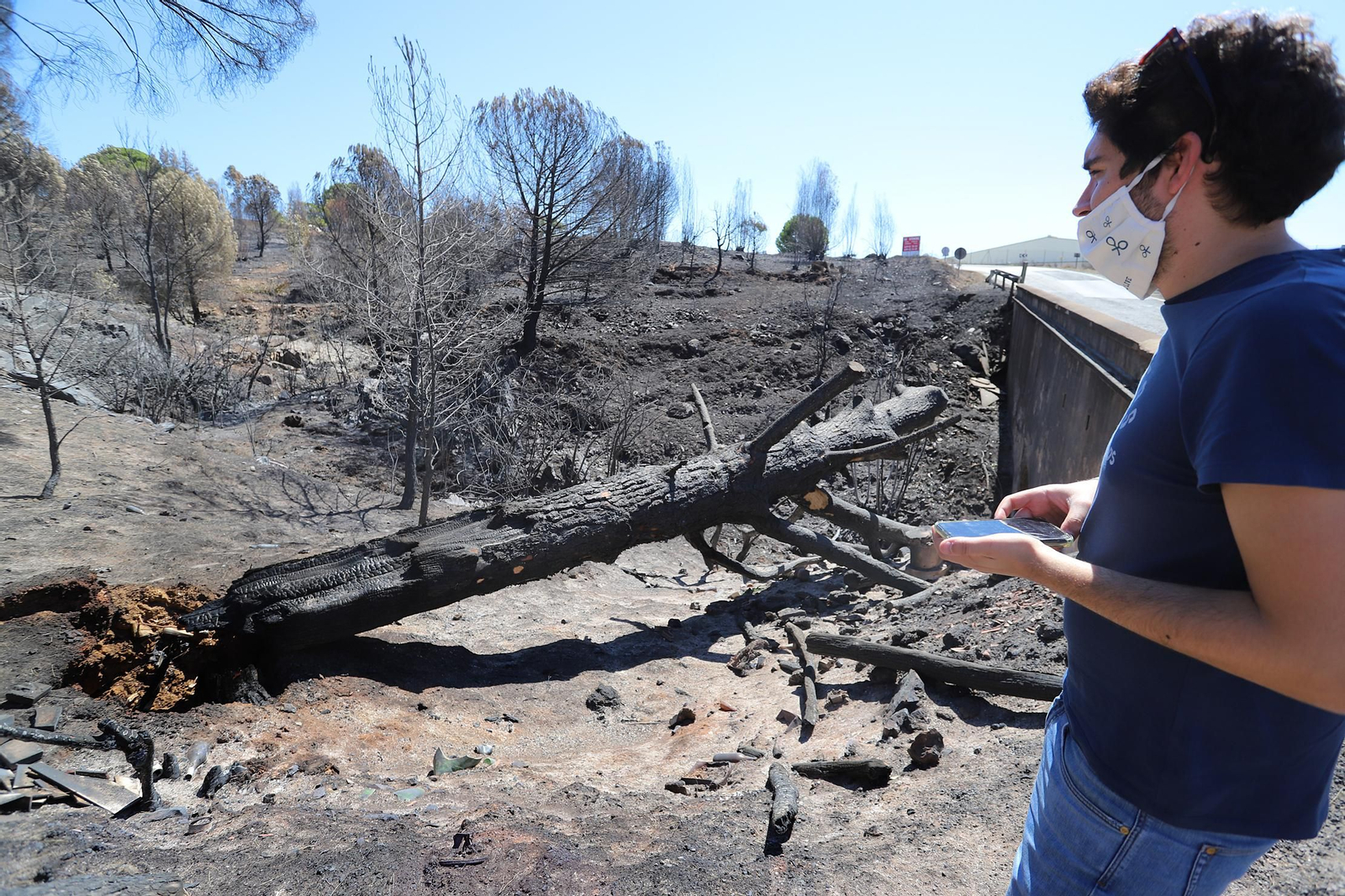 Imágenes de las zonas devastadas por el incendio de Almonaster la Real