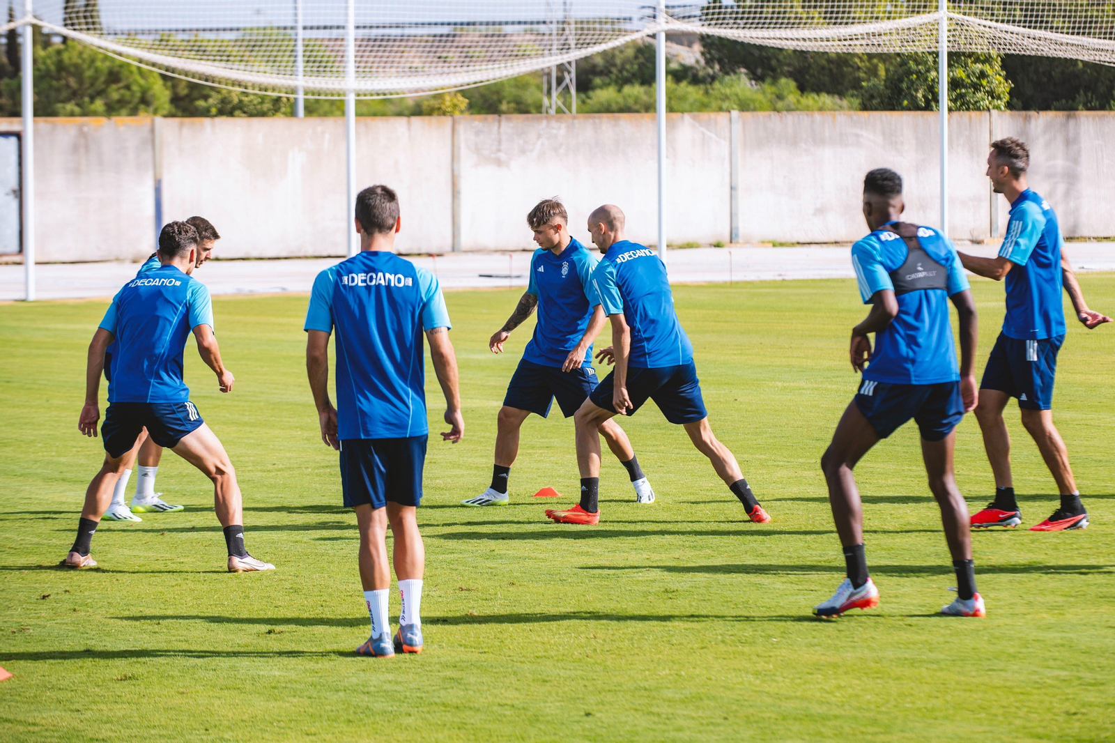 Entrenamiento del Recreativo de Huelva este jueves.