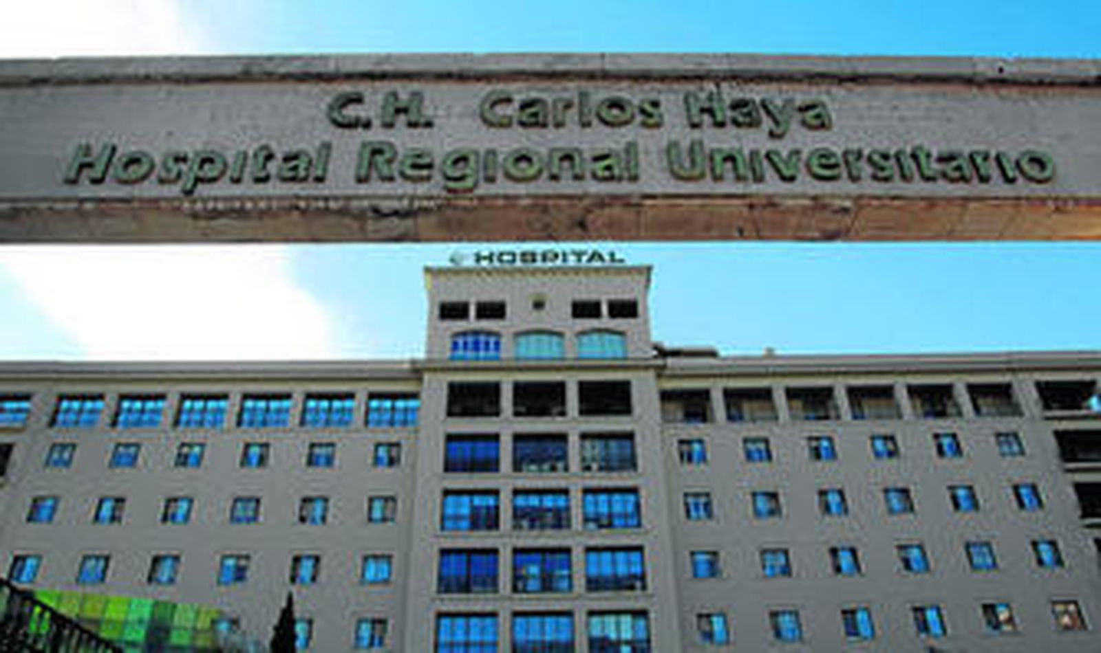 Fachada exterior principal del Hospital Carlos Haya.