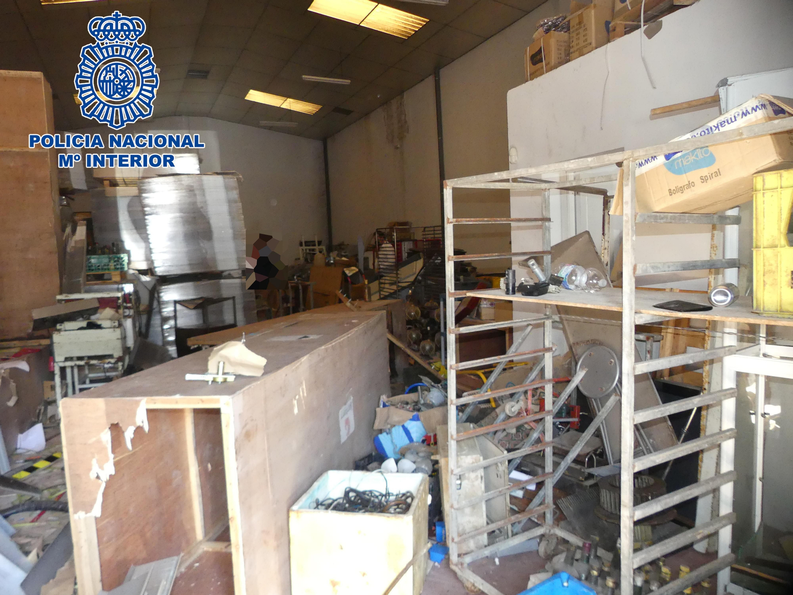 Imagen del material sustraído en el lugar donde se guardó.