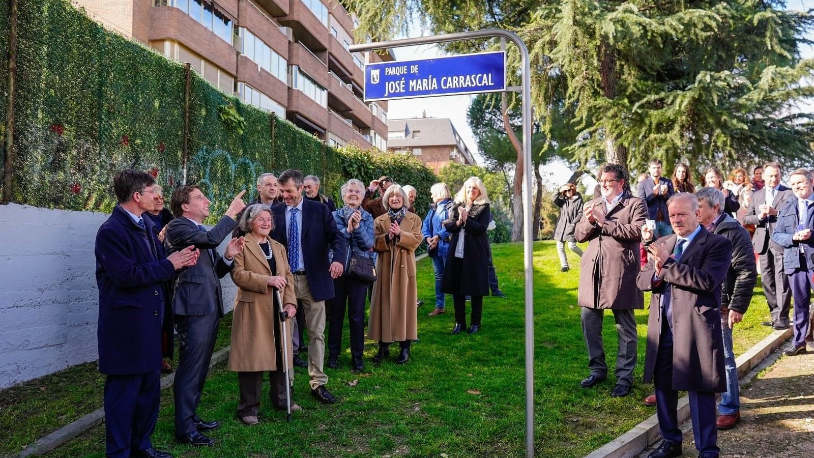 El rótulo del parque dedicado a Carrascal