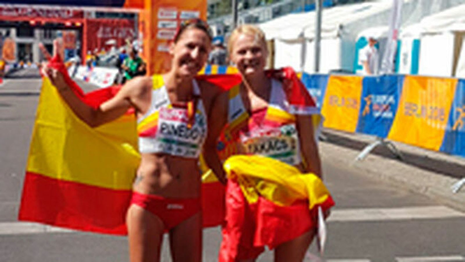 La algecireña Pinedo (i), el día que quedó séptima en los Europeos de 2018.