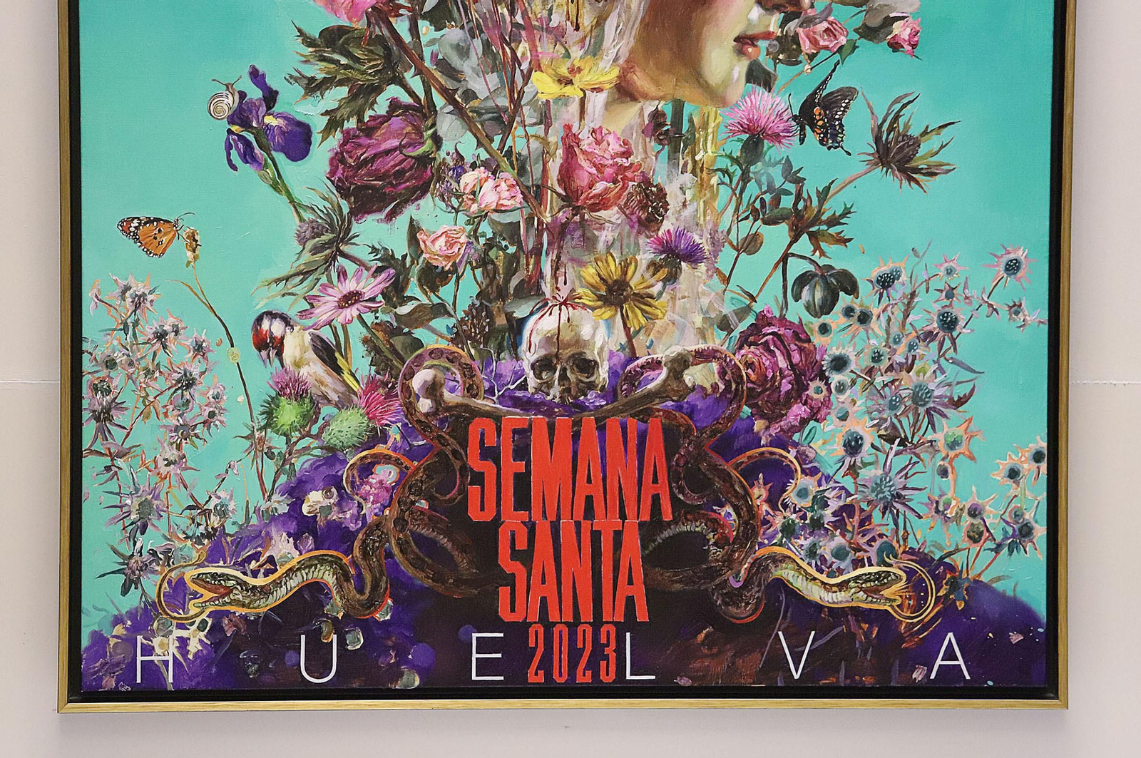 Imágenes del cartel de la Semana Santa 2023 de Huelva en su presentación