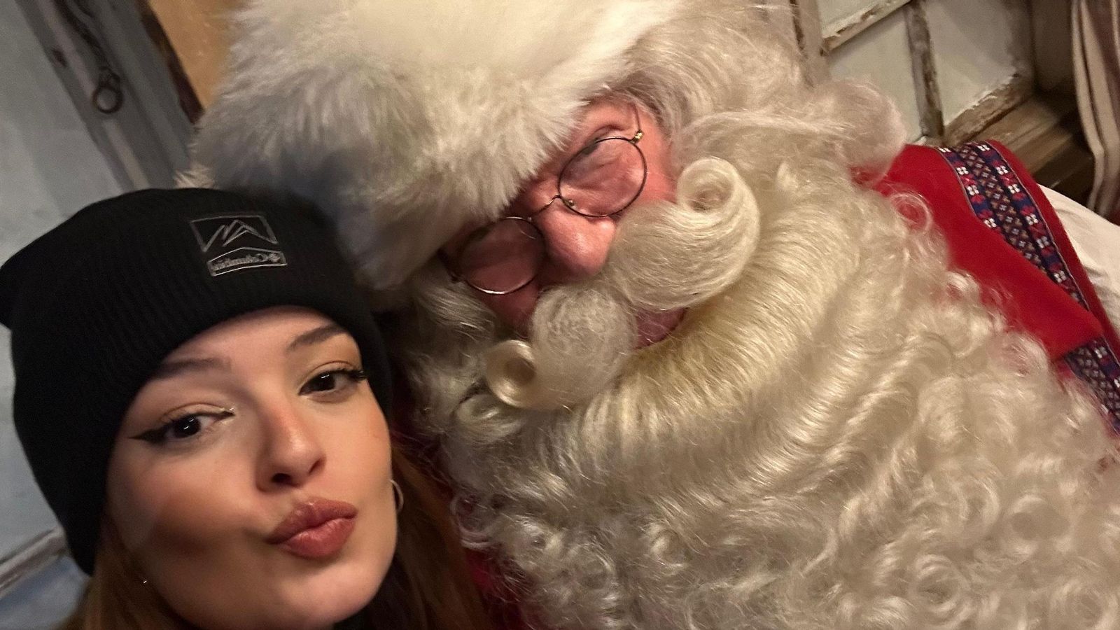 Clara Garrido, con Papá Noel.