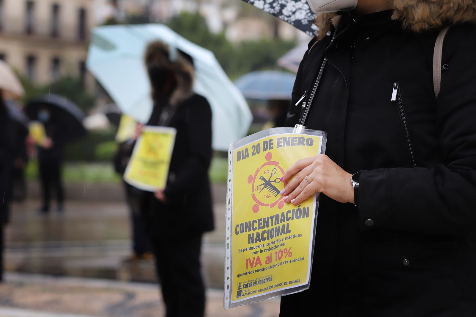 Protesta de las peluquerias en Jerez