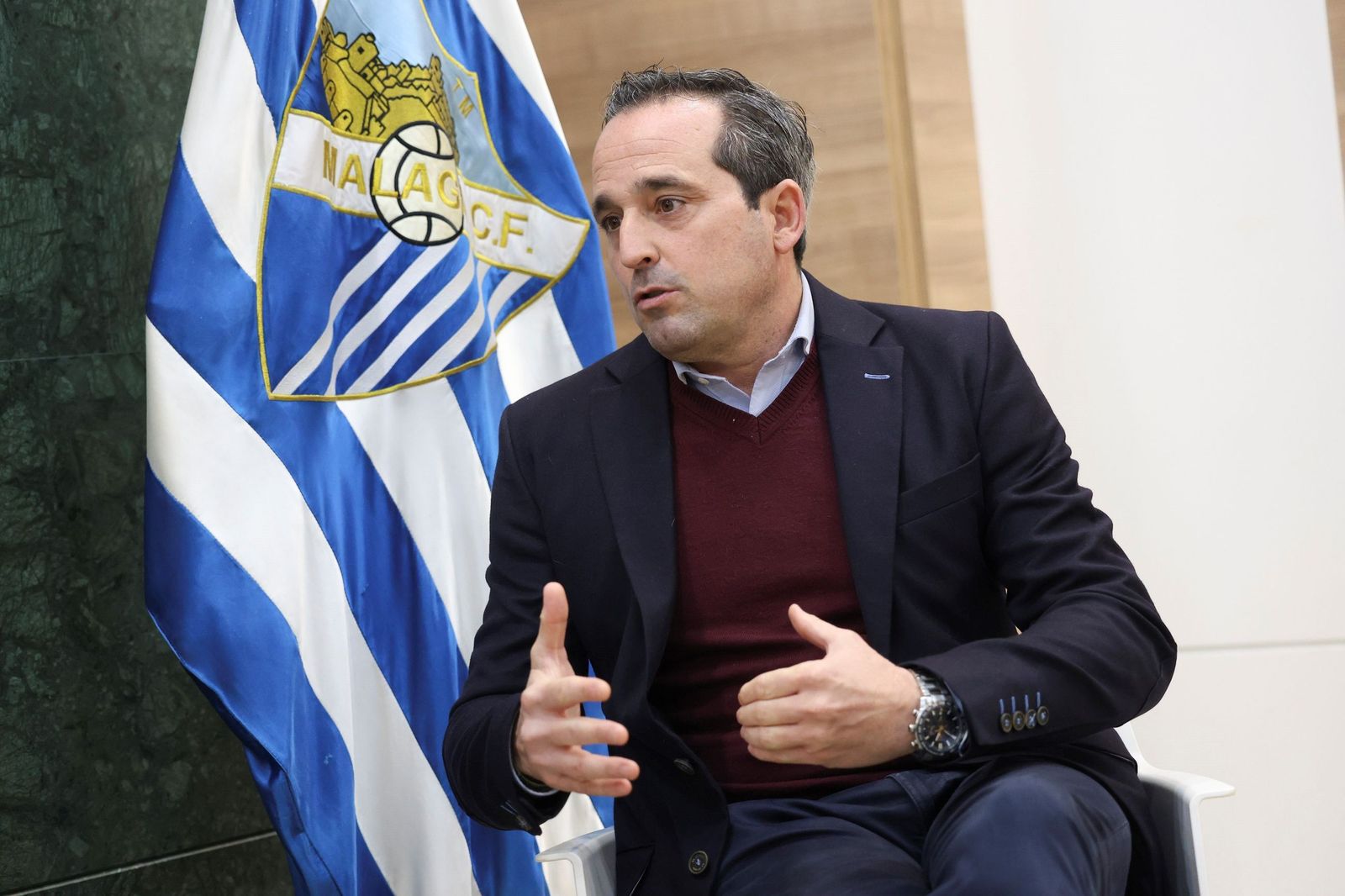 Las fotos de la entrevista con Kike Pérez, director general del Málaga CF