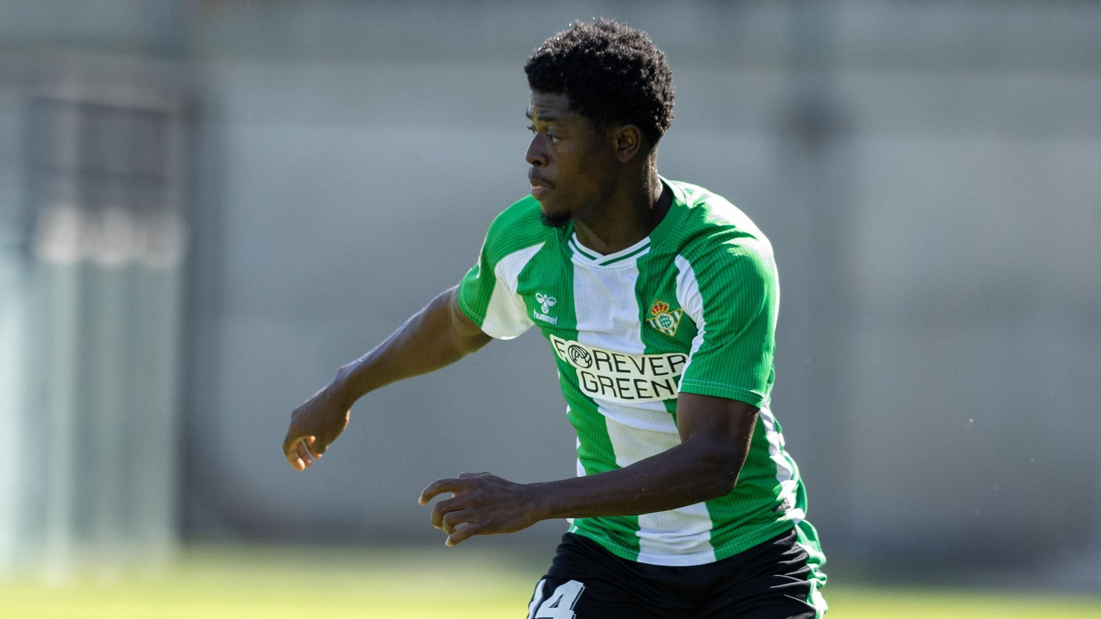 Kvame Sosu, goleador del Betis Deportivo contra el Algeciras, en el partido de hoy.