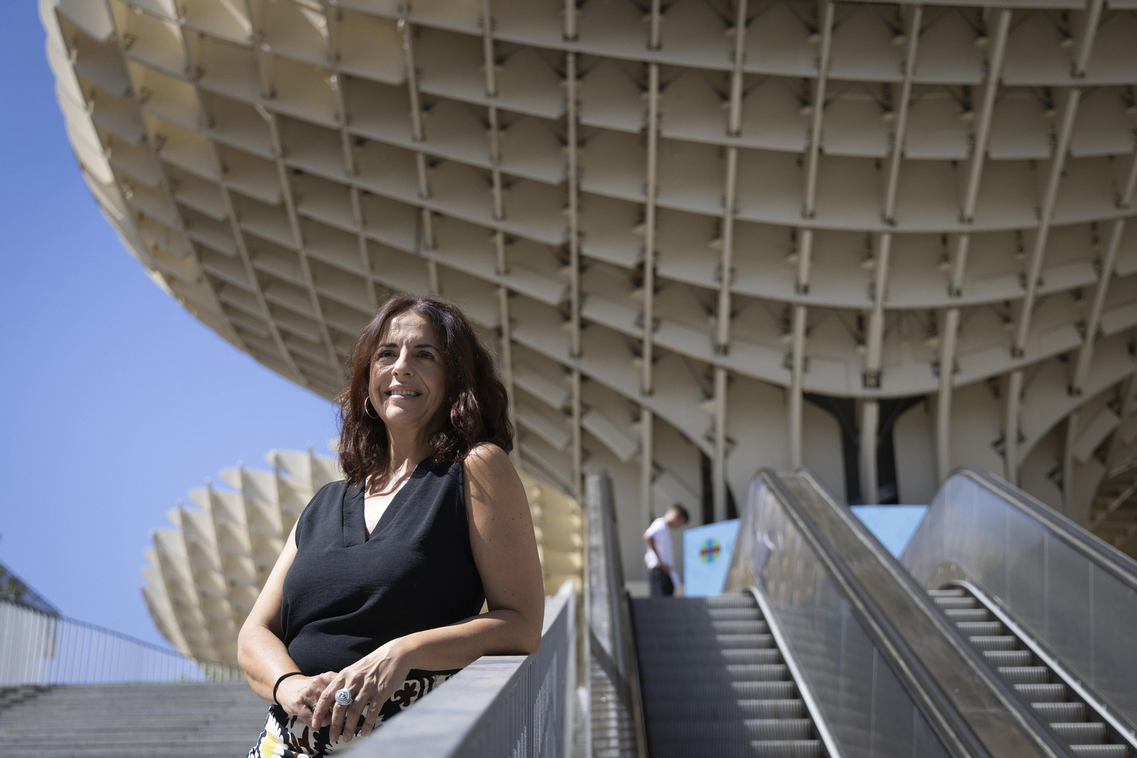 La intérprete Concha Ortiz, fotografiada en las ‘setas’ de Sevilla.