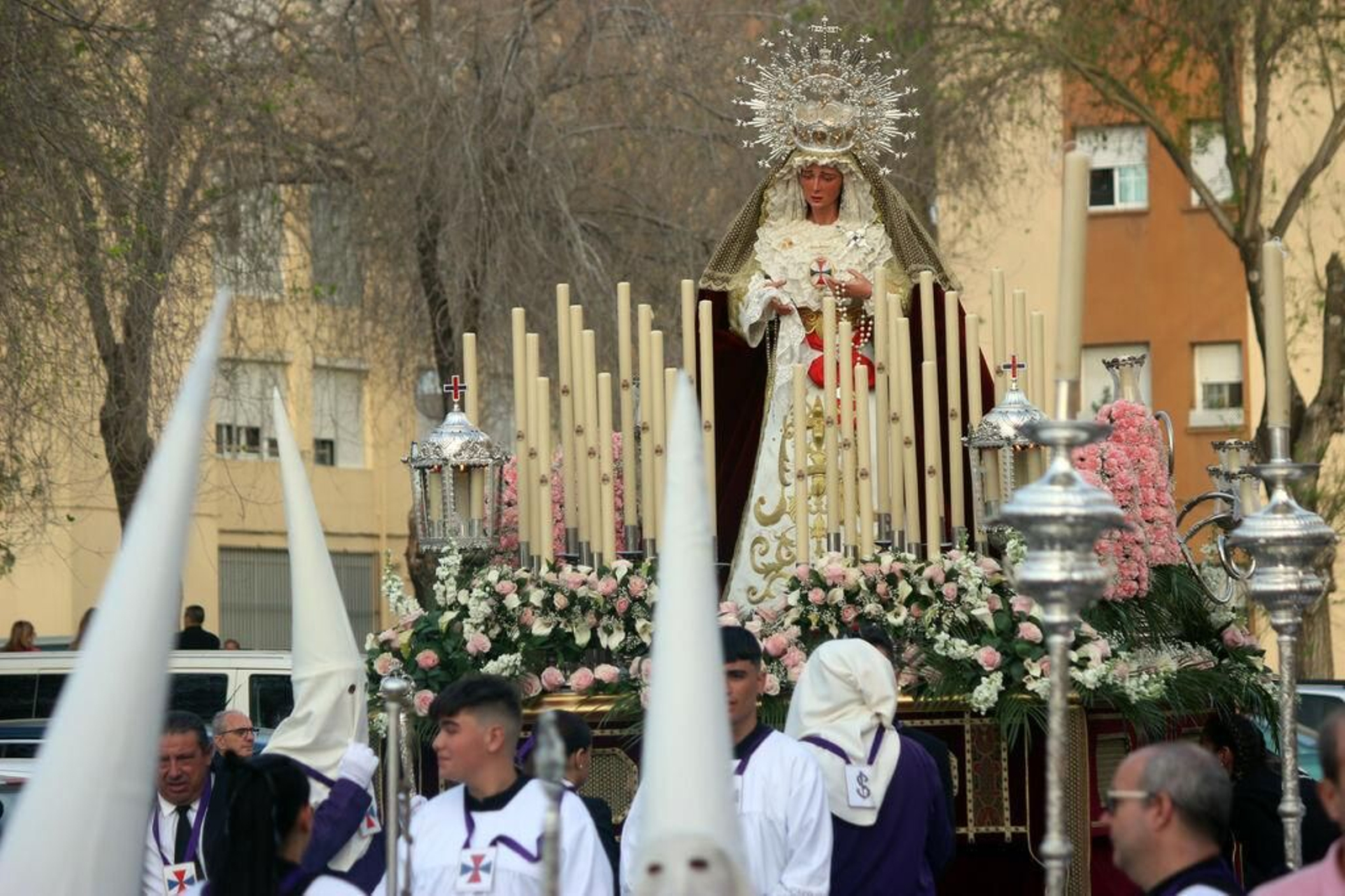 Virgen de la Trinidad de Puerto Real durante la Semana Santa de 2023