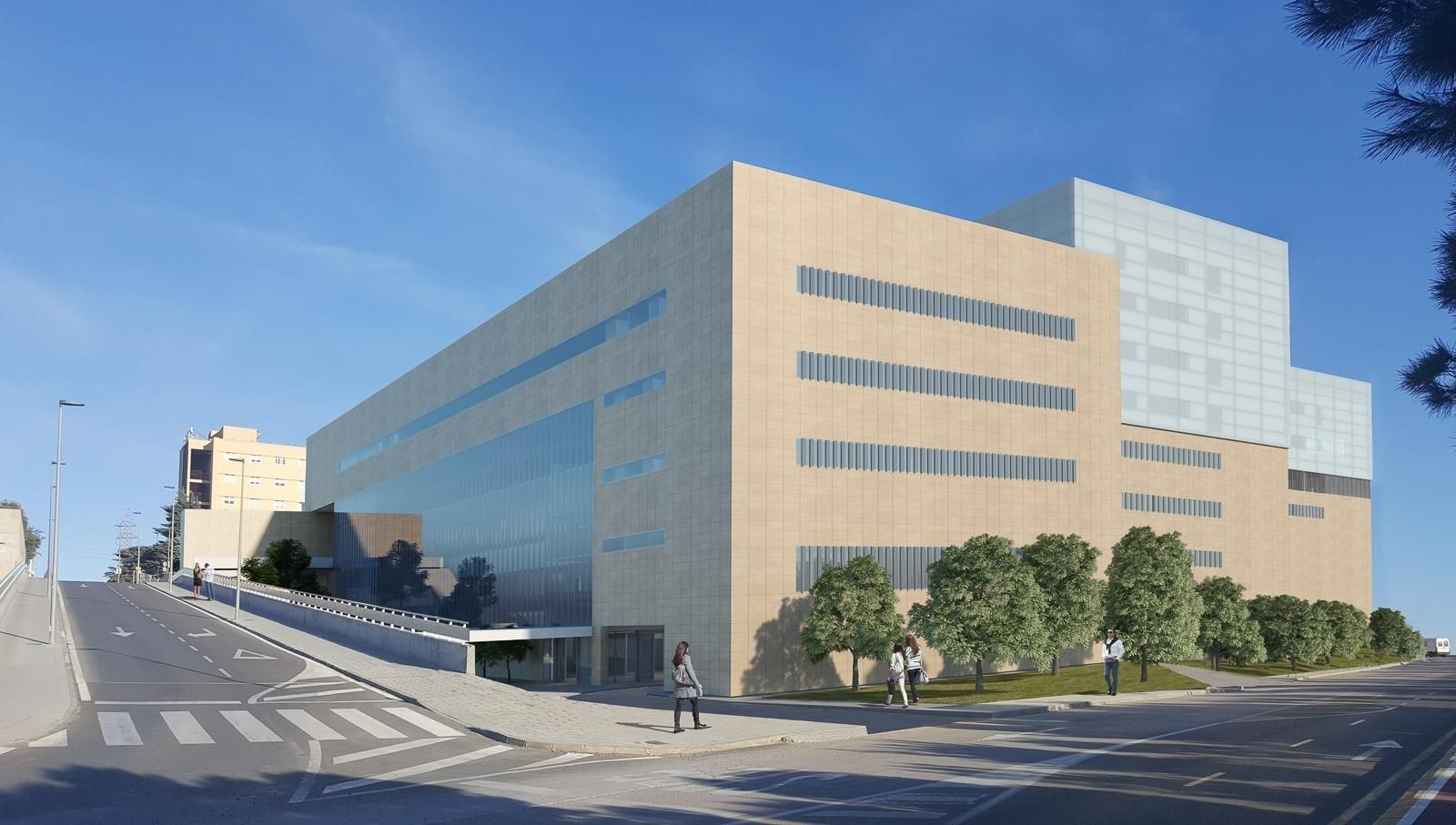 Maqueta del nuevo edificio que se ve anexo al Hospital Materno Infantil y junto a la vía de bajada de vehículos. Maqueta del nuevo edificio que se ve anexo al Hospital Materno Infantil y junto a la vía de bajada de vehículos.