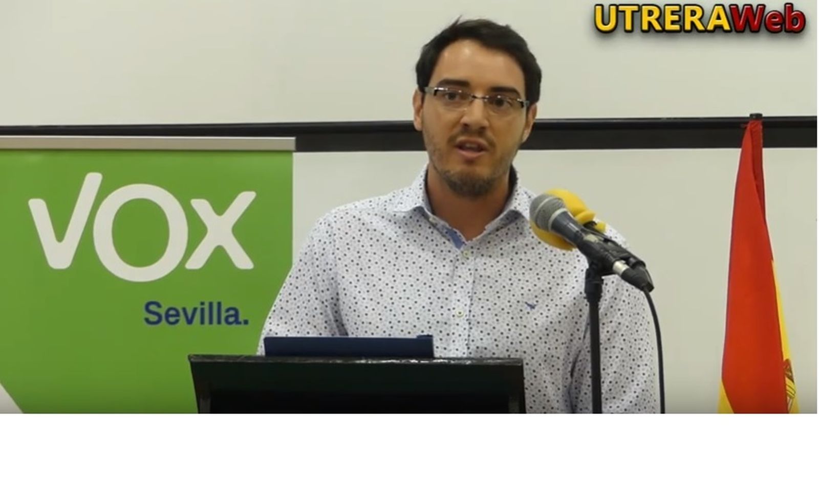 El presidente de VOX de Utrera en el acto de presentación del partido