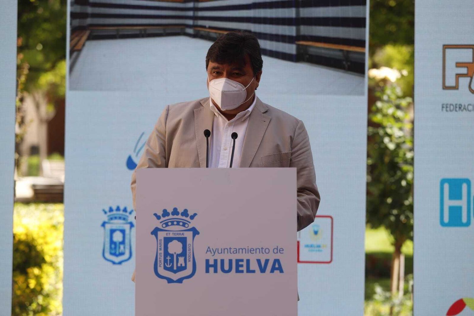 Gabriel Cruz, en la presentación el Huelva Spain Máster de bádminton.