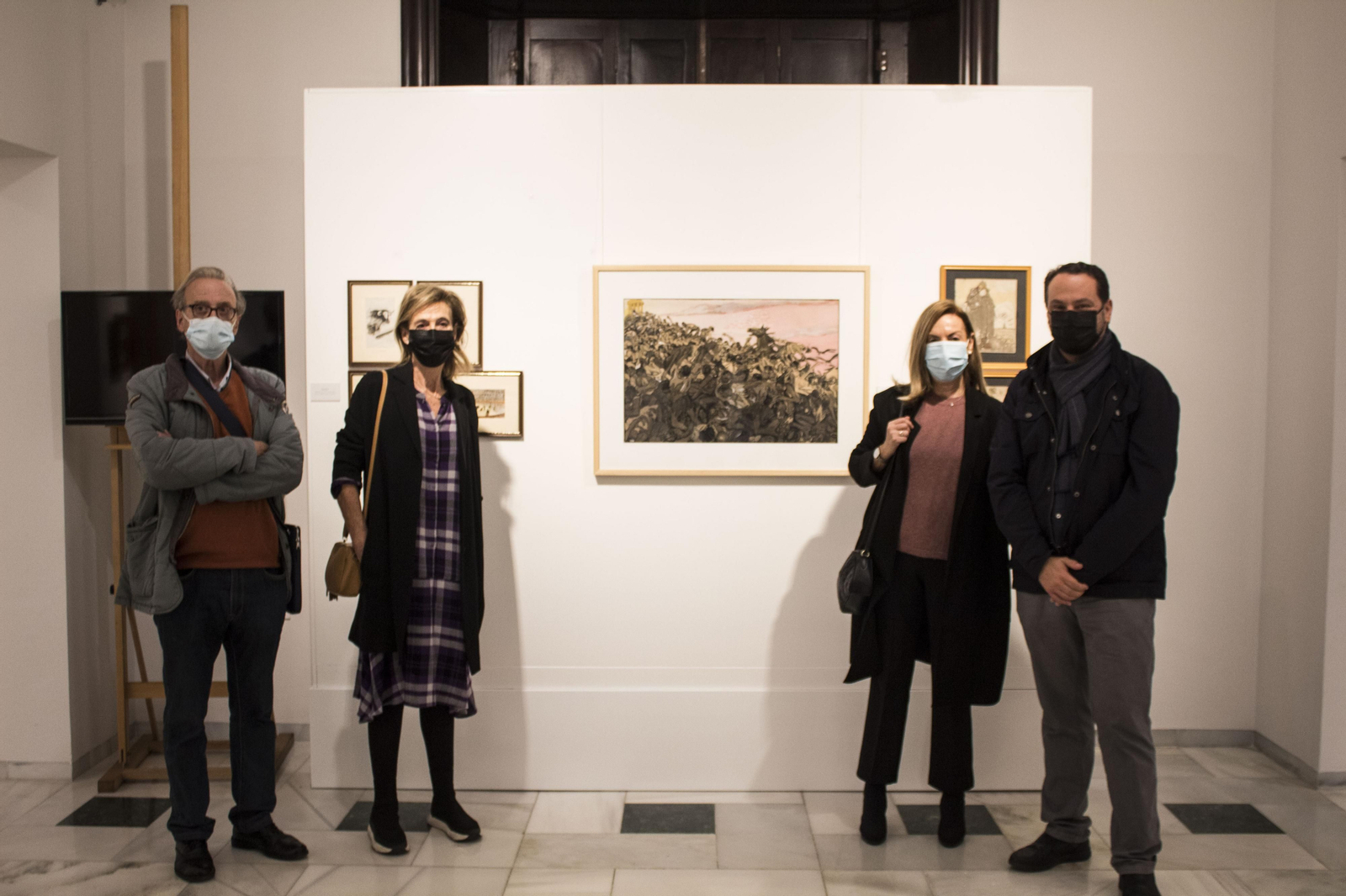 Juan Manuel Martín Robles con familiares de Tito Salmerón.